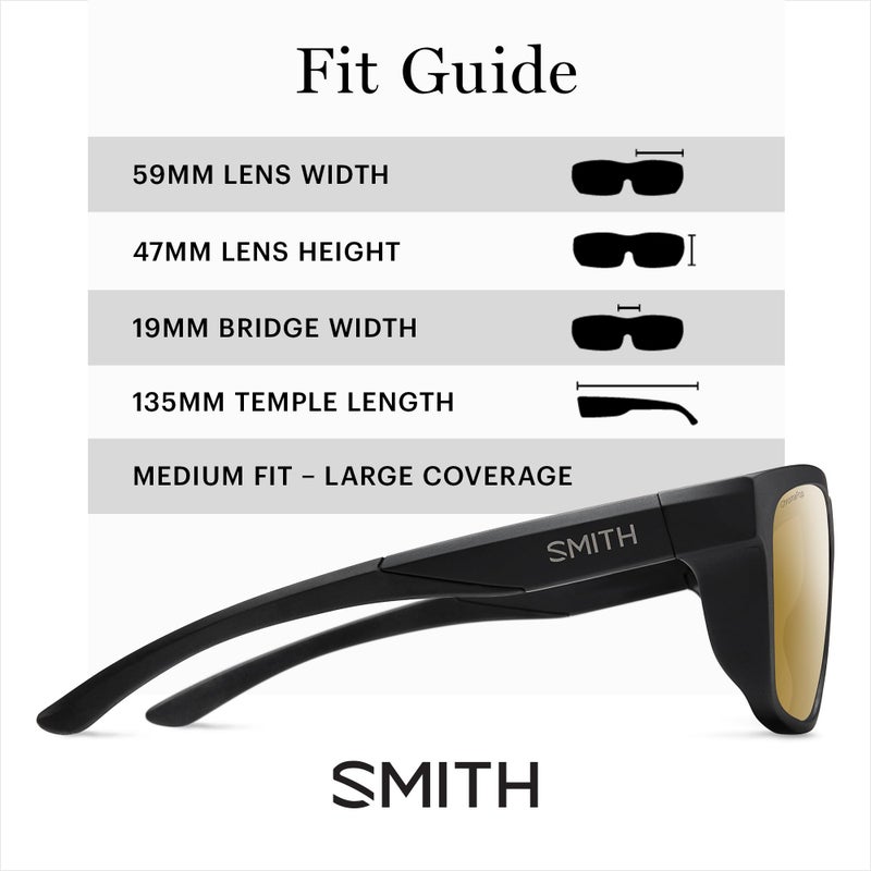 SMITH Barra Sunglasses - Performance Sports Active Sunglasses for Watersports, Fishing & More - For Men & Women - Matte Black + Bronze ChromaPop Polarized Mirror Lenses - Image 3